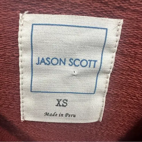 Jason Scott Red Sand Cropped Long Sleeve Sweatshirt Crew Neck Peru Womens XS Orange