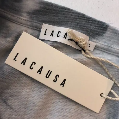 Lacausa Lolo Henley Medium Weight Organic Cotton Jersey Unisex Fit Blue L