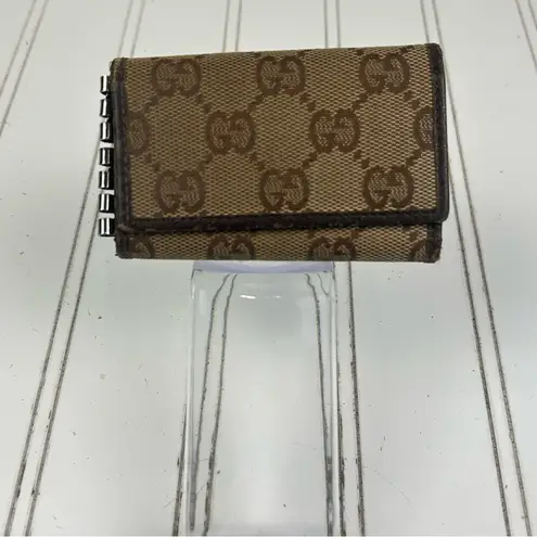 Gucci  Brown Ebony Vintage 6 Ring Key Holder Wallet