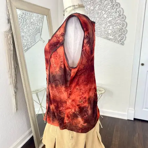 Dress Barn  Early 2000's Burgundy Brown Whimsygoth Crushed Velvet Corset Style Top