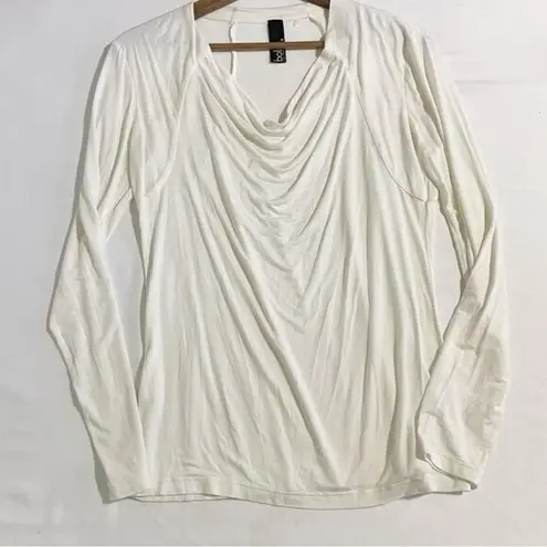 Bobi Los Angeles · Small · Cowl Neck Long Sleeve Top · Ivory · Lightweight