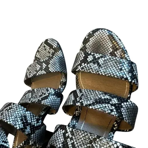 Vionic Blaire Snake Strappy High Block Heel Sandals Ankle Strap Chunky Size 7