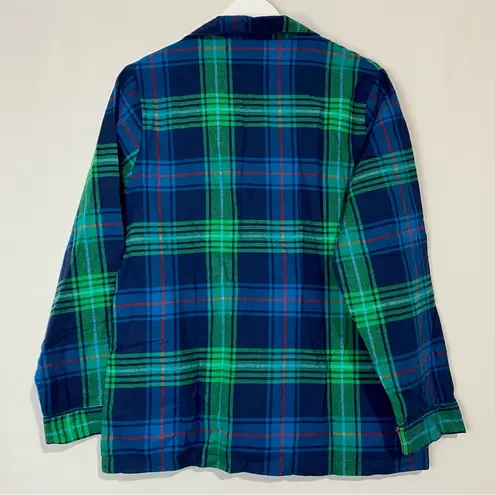 Wondershop Women’s Plaid Button Up Sleepwear Shirt Blue & Green Size Medium NWOT