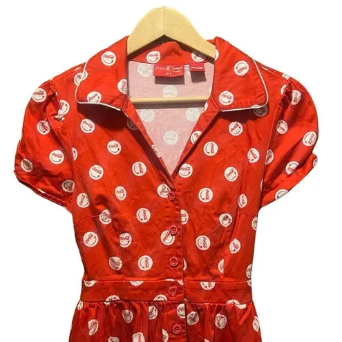 Lounge Fly Stitch Shoppe Desy Coca Cola Bottle Cap Print Dress Size Medium