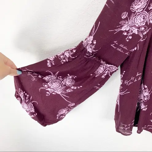 Cinq à Sept Cinq a Sept Amelie Floral Burgundy Blouse Top