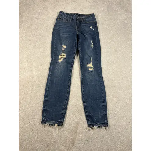 Judy Blue relaxed fit jeans 1/25 distressed dark wash jeans mid rise