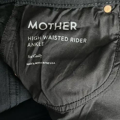 Mother the high waisted rider ankle straight jean in not guilty black size 26