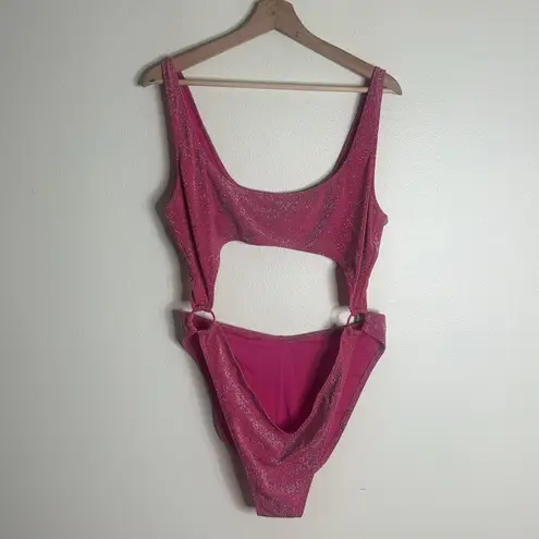 SKIMS pink glitter sparkle sexy cutout monokini swimsuit one piece size 3X