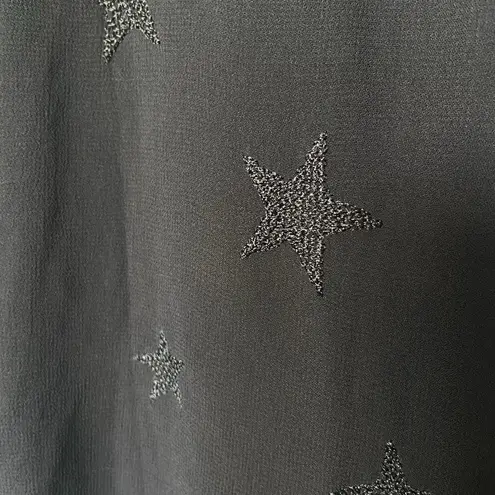 Michael Stars Embroidered Star Georgette Ruffle Shift Dress Size M Black ($178)