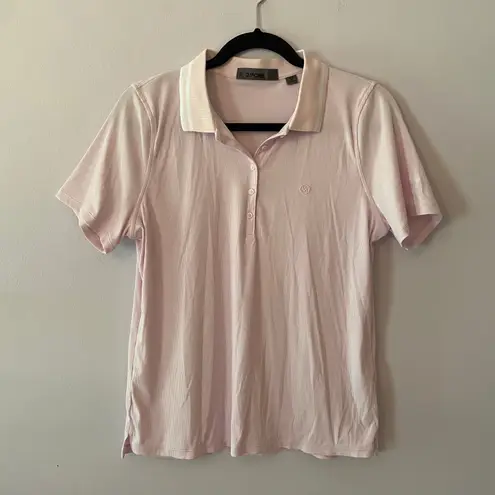 G/Fore Light Pink Golf Polo Shirt Short Sleeve Stretchy Women's size Large