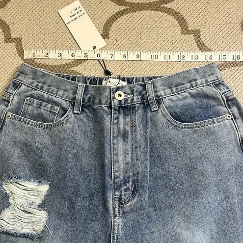 Dance & Marvel Distressed Blue Denim Jeans, size large, style #:dmp20288