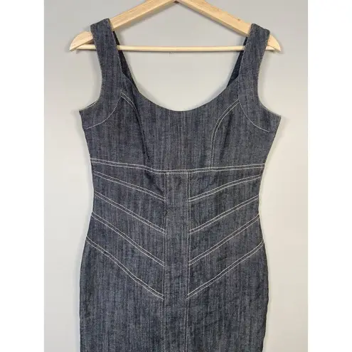 Boom Boom Jeans Gray Denim Dress Grunge Punk Bodycon Y2K Goth Size Medium M