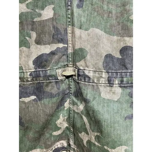 Free People  Zippered Camouflage Denim Military Jacket Women’s Size Small