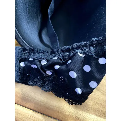 Fruit of the Loom  Womens Black Polka Dot Strap Lined Bra Size 38DD