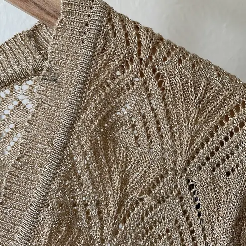 INC beautiful gold metallic crop shrug top Size M