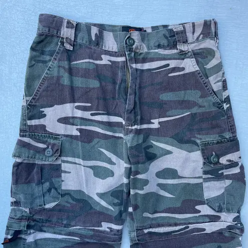 Game Winner Vintage Green Camo Cargo Pants Zip Off Shorts