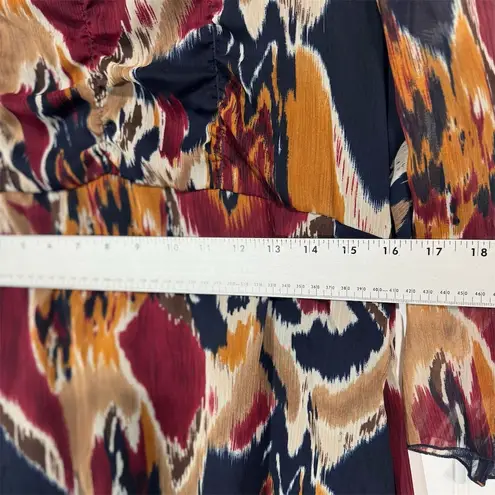 L.A. Blues 14/16 Boho Ikat Sheer Blouse Top Plus Size Chiffon Festival Retro Y2K