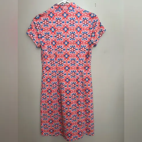 J. McLaughlin  Red and Blue Patterned Dress
