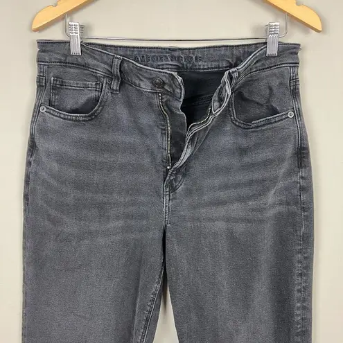 American Eagle  Mom Jeans Women 12 X29 X-Long Charcoal Black Straight Leg Stretch