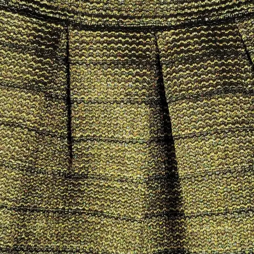 June & Ivy Womens Skirt Size L Gold Black Metallic Pleated A