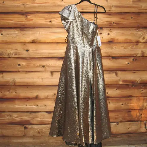 Mac Duggal 67297 One Shoulder Metallic Ballgown Bronze 12