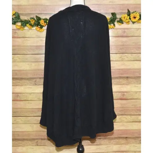 UGG Angeline XL Cape Poncho Ladies Black Cable Knit Sweater Arm Holes Pockets
