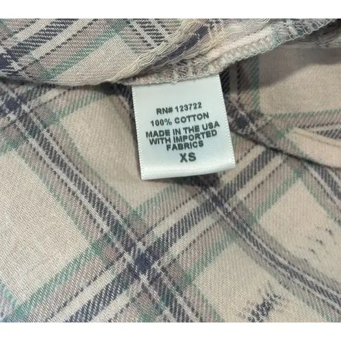 Xirena Women Top Blue Gray Lilac Quartz Button Up Pearl Snap Long Sleeve Size XS