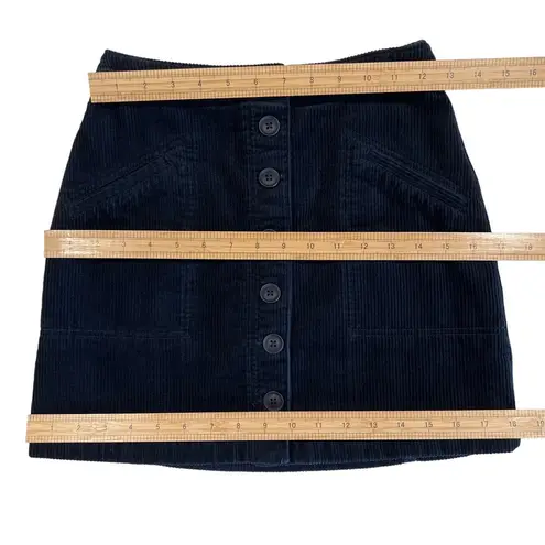Marine layer Black Button Up Corduroy Mini Skirt Women's Size 0 Retro 90s Y2K
