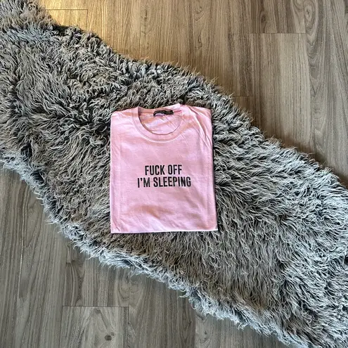 Nasty Gal 💖 F*^k Off Light Pink Oversized Sleep Tee