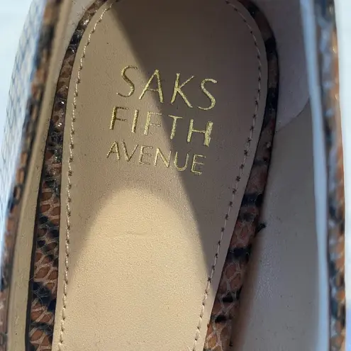 Saks 5th Avenue Saks Fifth Avenue Snake Animal Print 4” Heels Size 7.5 Cream Black old money