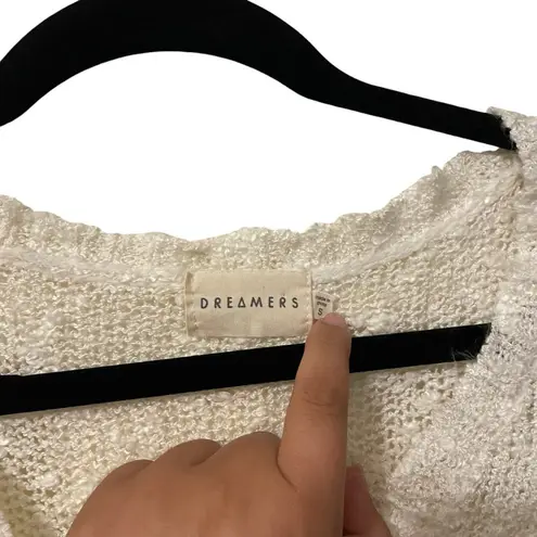Dreamers White Bell Sleeve Knit Sweater Style ST349 Size Small