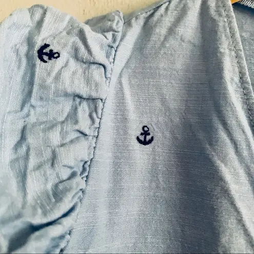 1901 Nordstrom Light Blue Sleeveless Anchor Top Blouse Size S