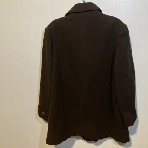 Donny Brook Brown Pea Coat, Size 14 Petticoat, Double Breasted Coat, Vintage