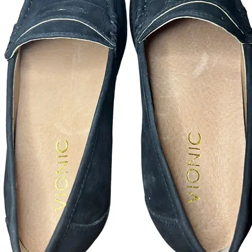 Vionic Waverly Black Suede Loafers Arch Support Sz 5 NWOB
