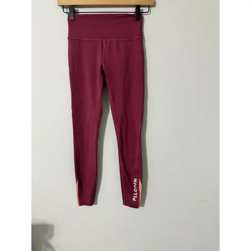 Peloton Maroon Burgundy High Rise Leggings Ankle Length Activewear Size XSe