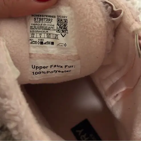 Sperry  Saltwater Duck Boots Pink Rubber Fleece Teddy Waterproof- Size 8.5