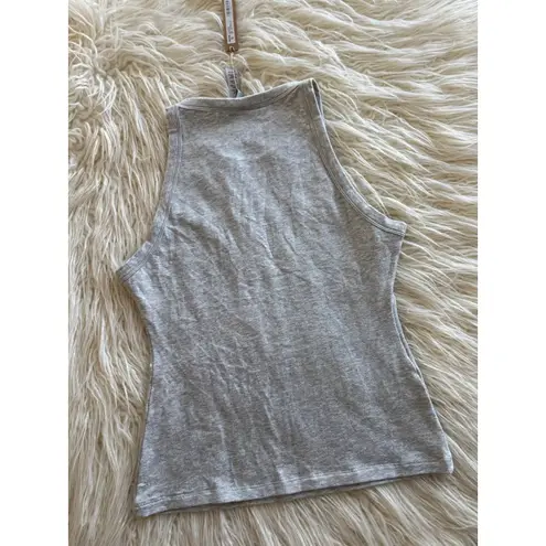 SKIMS Cotton Jersey High Neck Tank Light Heather Grey Size Medium