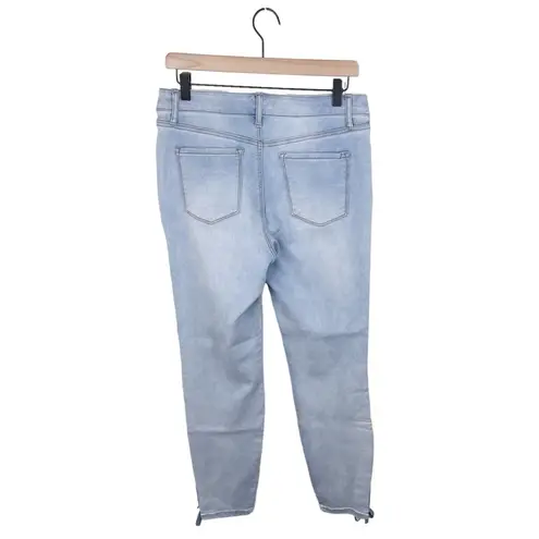 Gloria Vanderbilt Alexandra Skinny Jeans Ankle Tie Hem Light Wash Denim Size 8