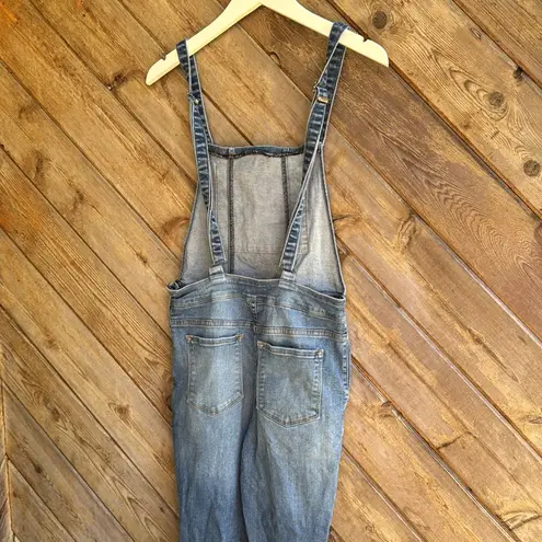 0² Denim O2 denim over the moon long straight leg skinny overalls size medium light wash