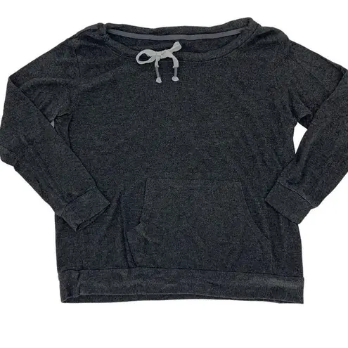 Women's Pajama Set Sleepwear Drawstring Top Jogger Pants Black Size Large