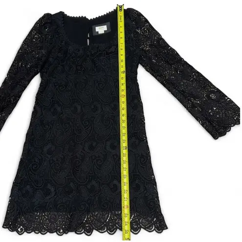Maeve Black Lace Dress Long Sleeve Cocktail Party Elegant Evening sz 8