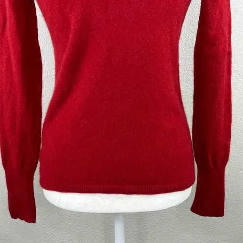 White + Warren Essential Cashmere Red Long Sleeve Turtleneck Sweater Small/Large