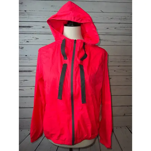 Zyia Active Hoodie Pullover NWT Windbreaker Large Hot Pink Light Jacket Pockets