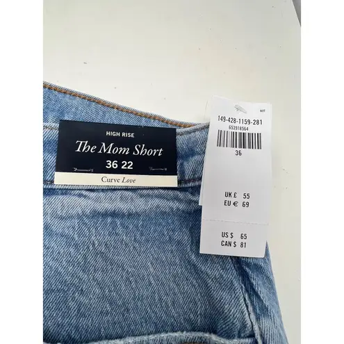 Abercrombie & Fitch  Curve Love The Mom High Rise Cutoff Denim Shorts 36/22