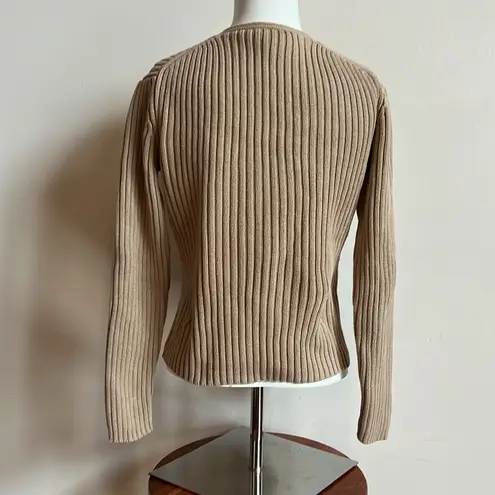 Loft Ann Taylor  sweater V-neck cable knit cotton