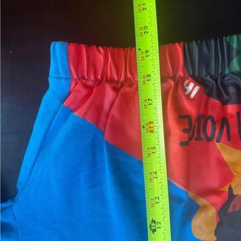 Lo Harris "I Have a Voice" Faces Graphic Sweatshirt Teal Oversized Women’s Large Blue