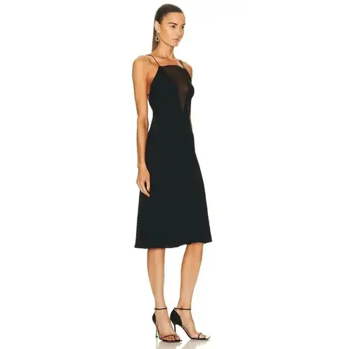 Stella McCartney Crepe Dress in Black 36 2 4 New Womens Plunging Illusion Midi