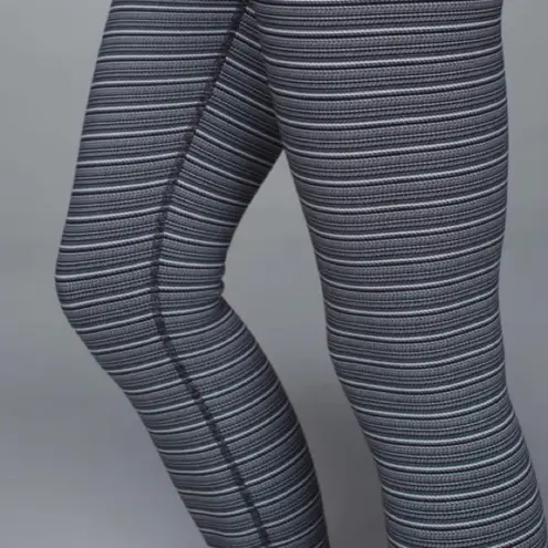 Lululemon  High Times Pant Leggings Textured Stripe Black Deep Coal