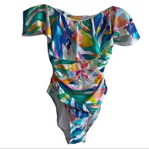 La Blanca New! Floral Off the Shoulder One Piece Floral Print Swimsuit