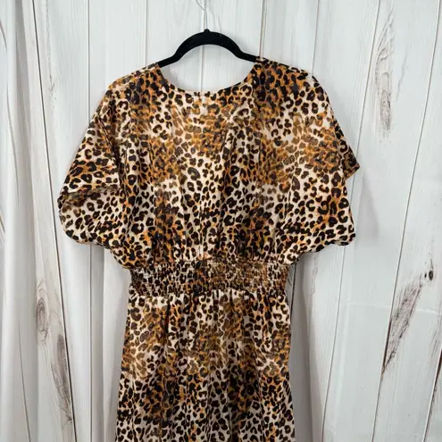 America & Beyond Women’s Large Leopard Maxi Dress Animal Print
